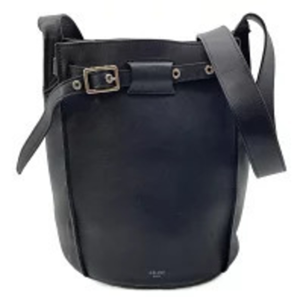 Celine Big Bag Bucket belted closure buckle top handle Black